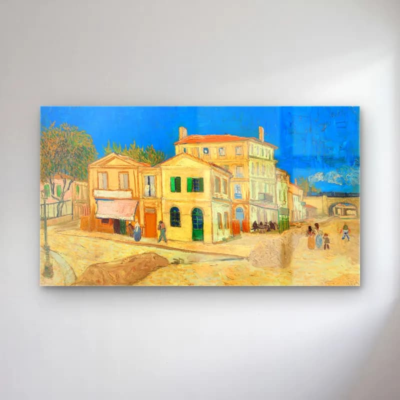 Vincent van Gogh – The Yellow House cam tablo — Vincent van Gogh – The Yellow House — empresyonist kafeli avrupa sokağı