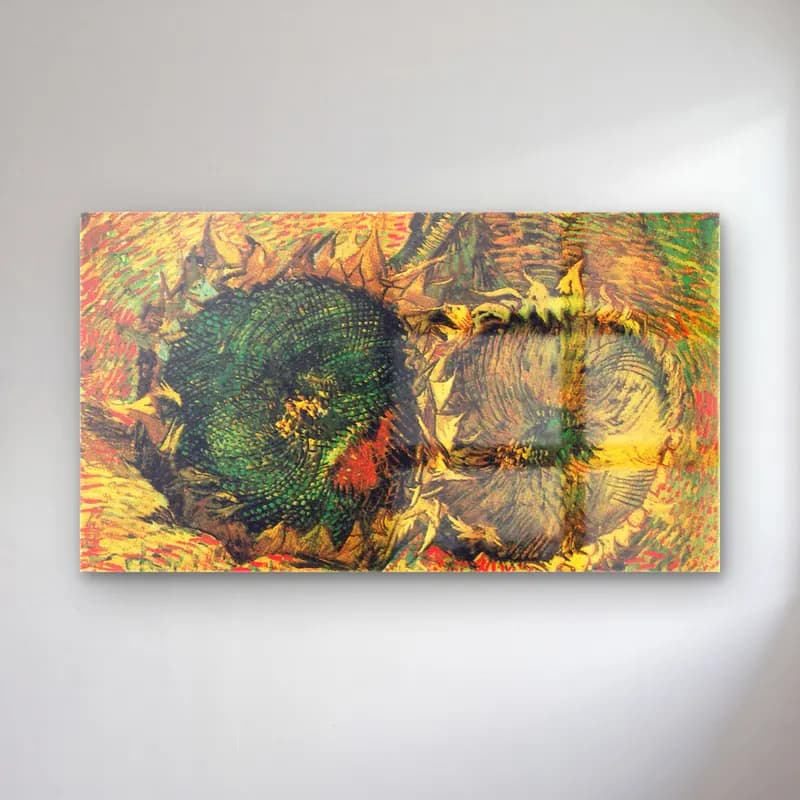 Vincent van Gogh – Two Cut Sunflowers cam tablo — Vincent van Gogh – Two Cut Sunflowers — empresyonist ayçiçekleri