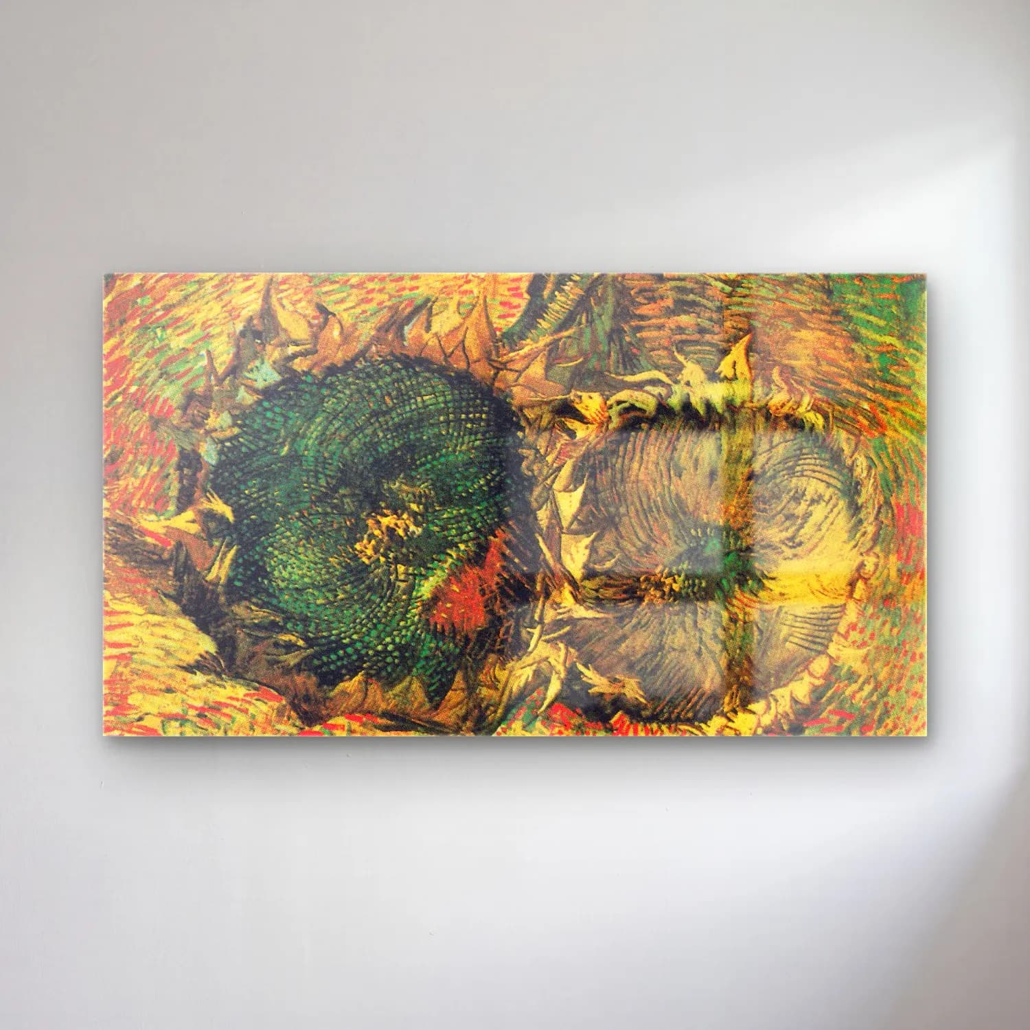Vincent van Gogh – Two Cut Sunflowers cam tablo — Vincent van Gogh – Two Cut Sunflowers — empresyonist ayçiçekleri