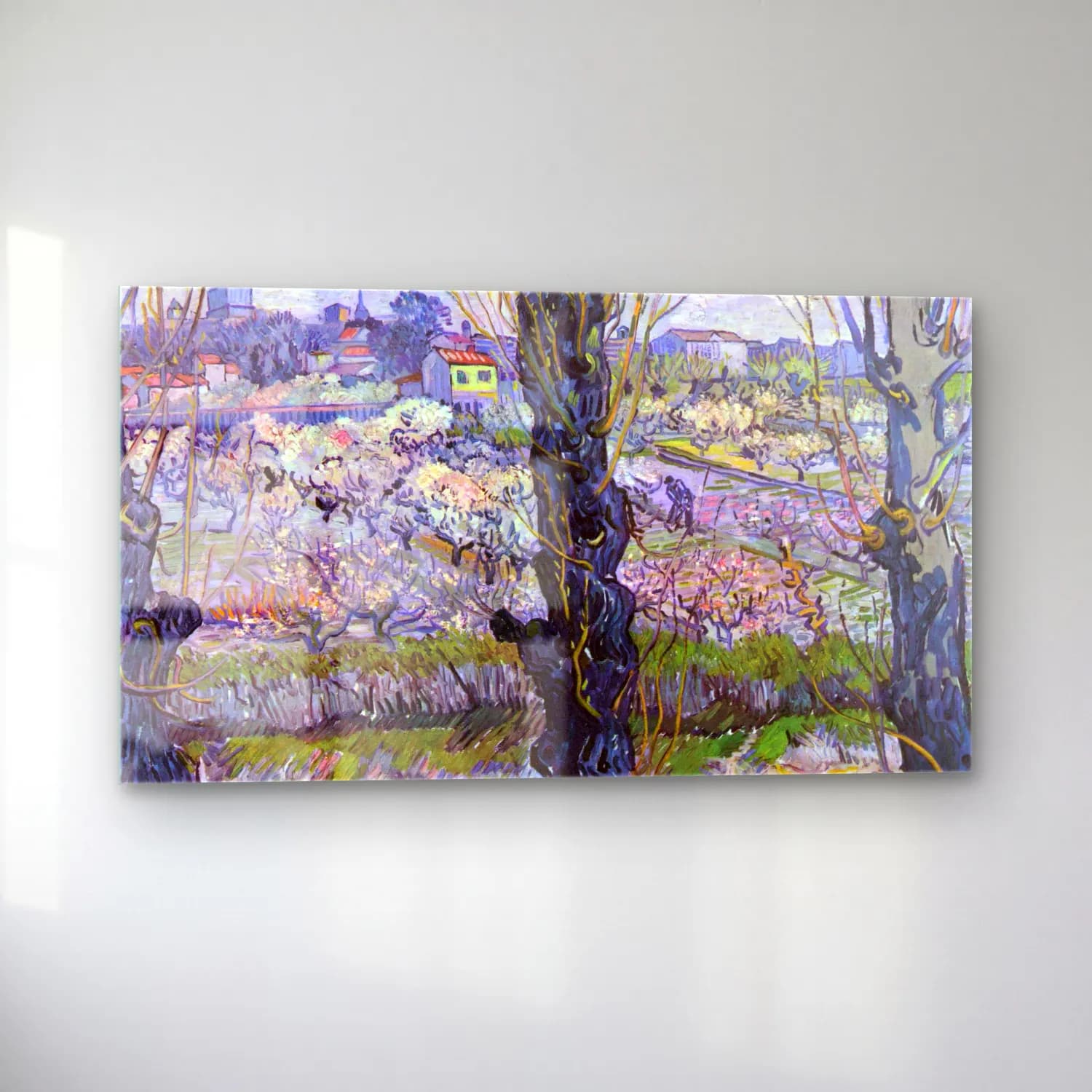 Vincent van Gogh – View of Arles, Flowering Orchards cam tablo — sol açıdan görünüm