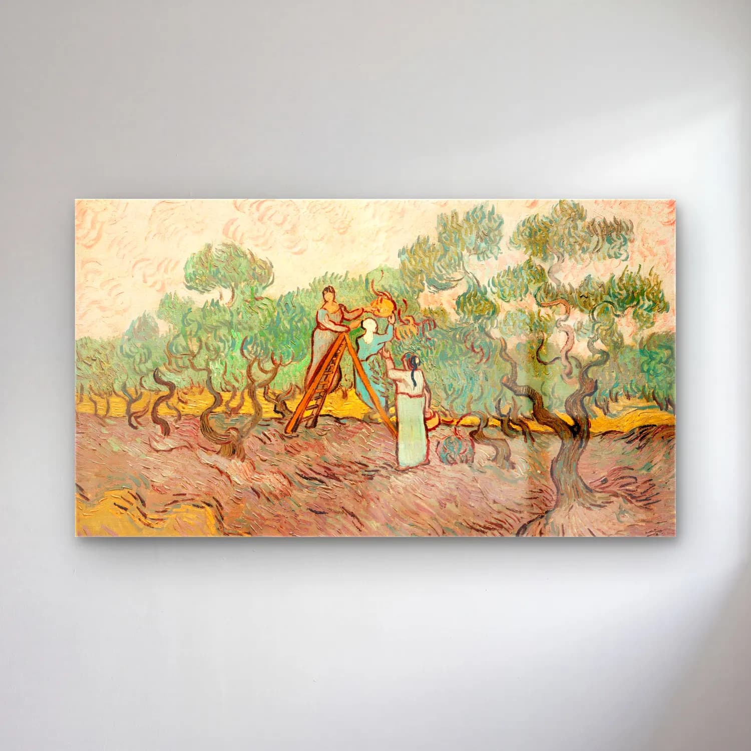 Vincent van Gogh – Women Picking Olives cam tablo — Vincent van Gogh – Women Picking Olives — empresyonist zeytin ve zeytinyağı