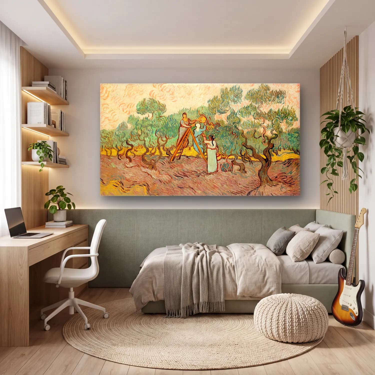 Vincent van Gogh – Women Picking Olives cam tablo — genç odasında