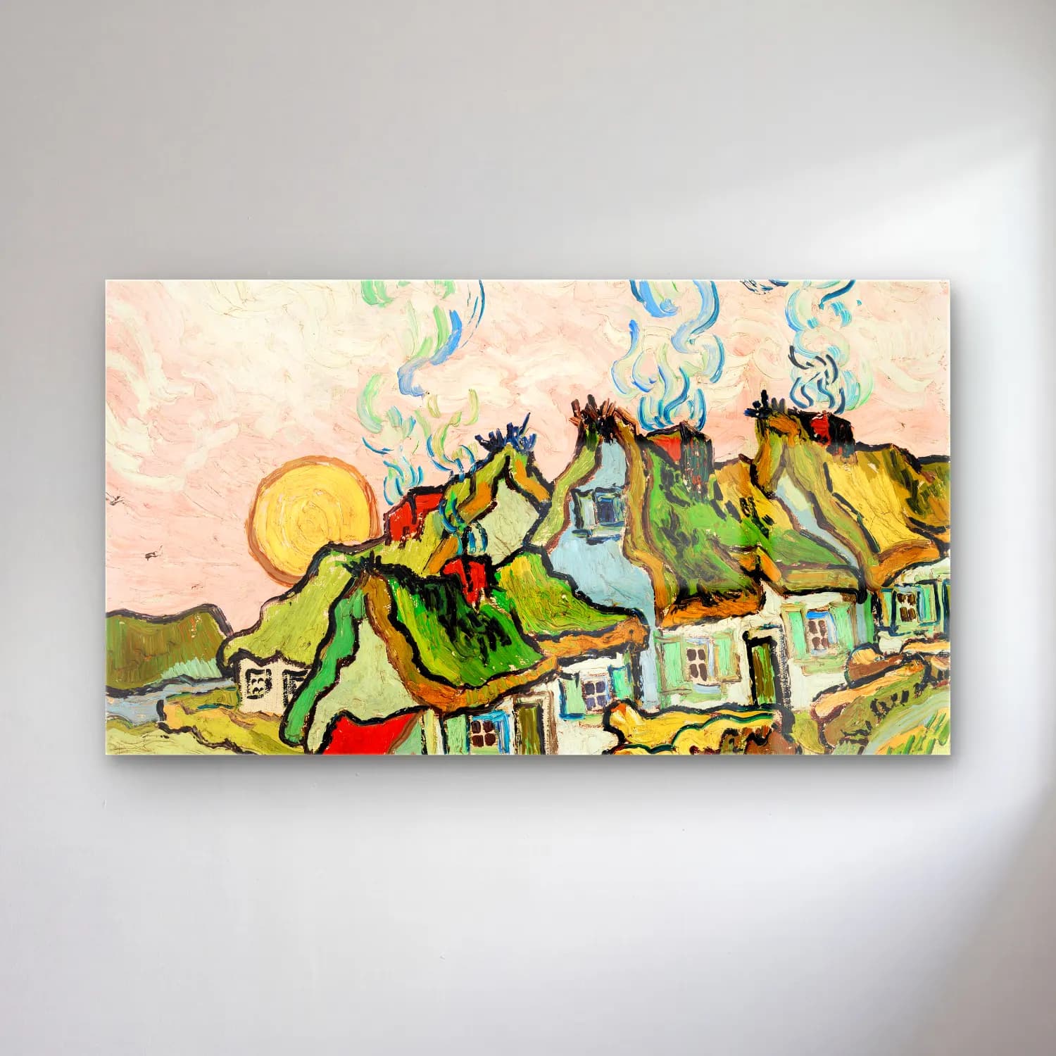 Vincent van Gogh – house and figure cam tablo — Vincent van Gogh – house and figure — empresyonist kır evi