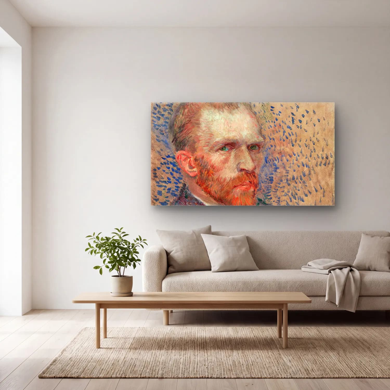 Vincent van Gogh – self-portrait cam tablo — açık renk salonda