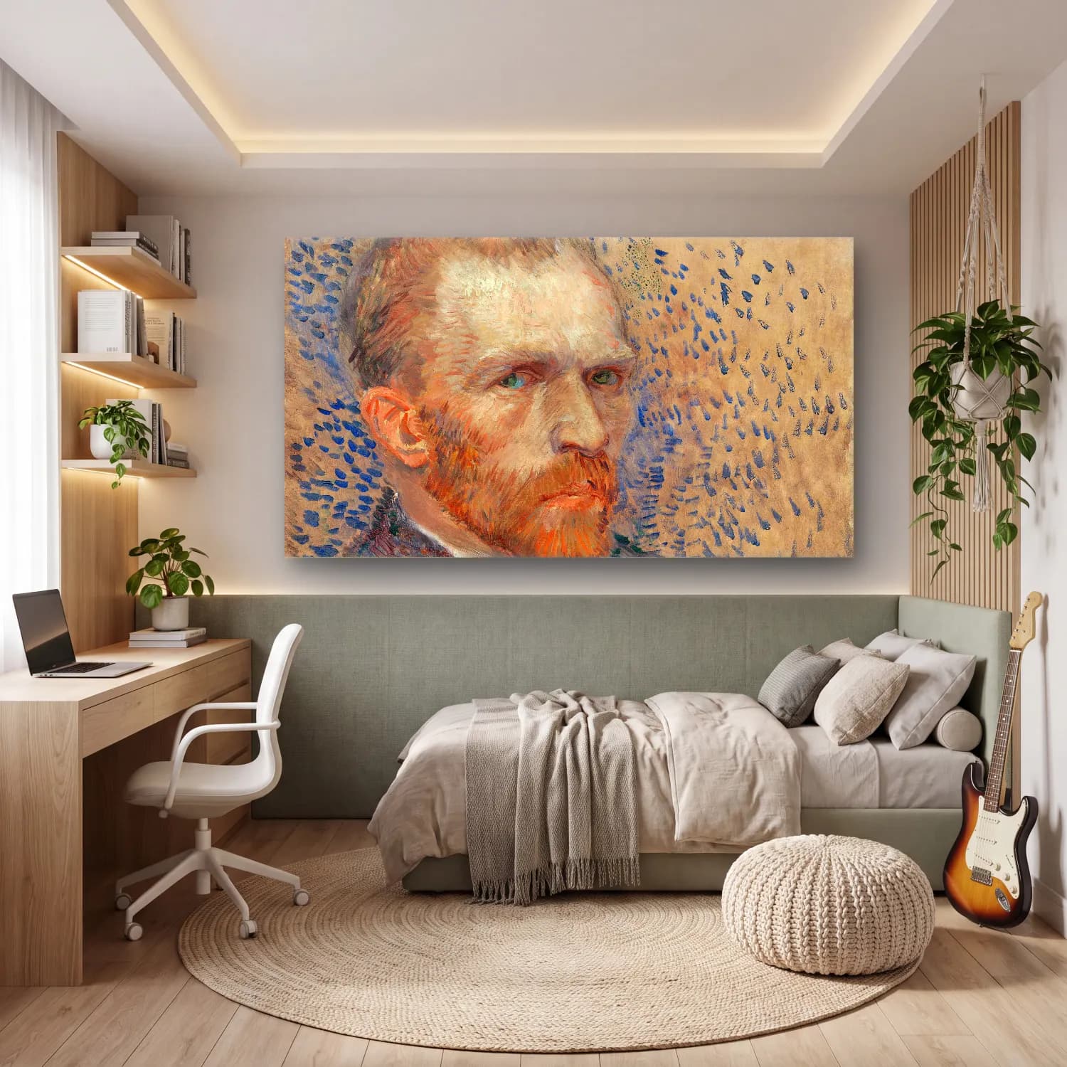 Vincent van Gogh – self-portrait cam tablo — genç odasında