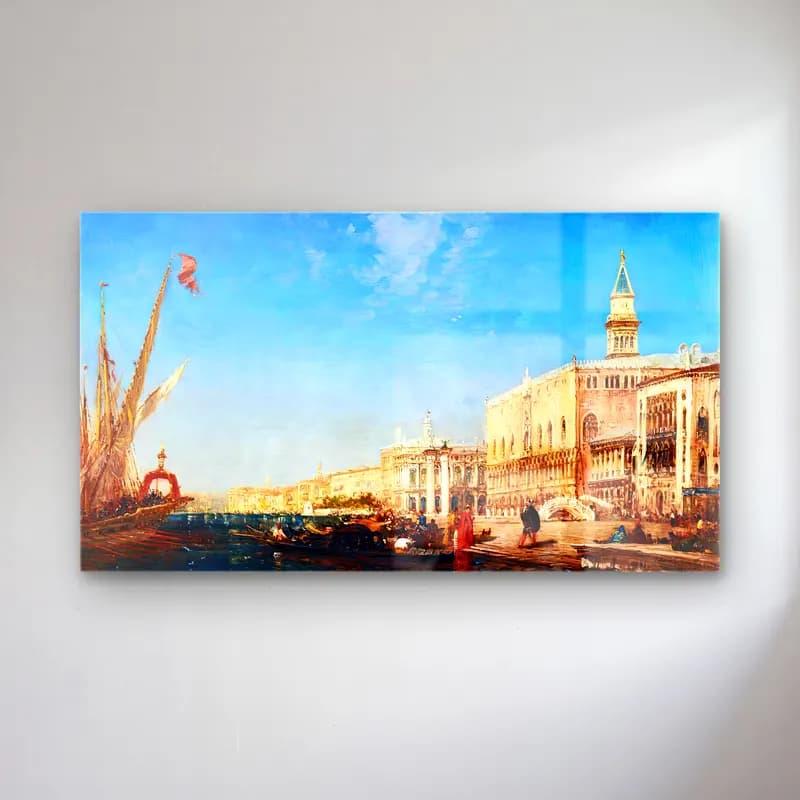 Félix Ziem – Riva degli Schiavone, Venice cam tablo — Félix Ziem – Riva degli Schiavone, Venice — yağlı boya venedik kanalları