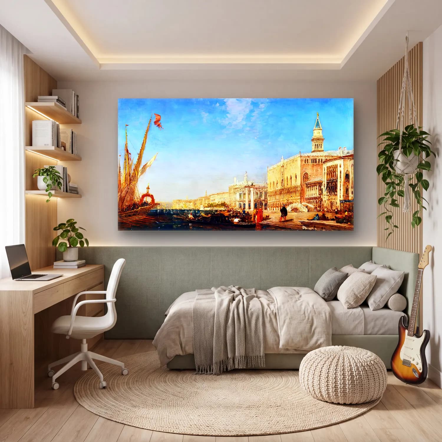 Félix Ziem – Riva degli Schiavone, Venice cam tablo — genç odasında