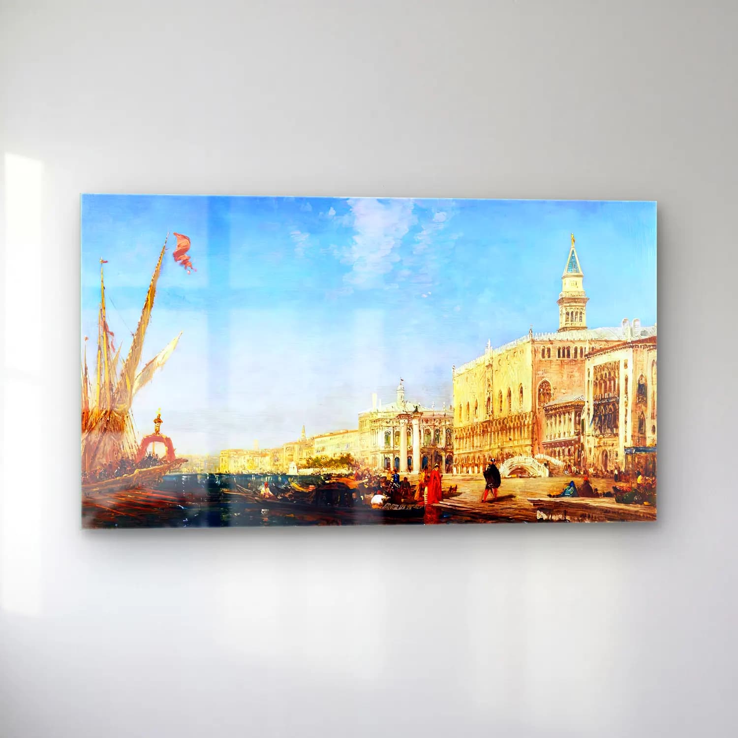 Félix Ziem – Riva degli Schiavone, Venice cam tablo — sol açıdan görünüm