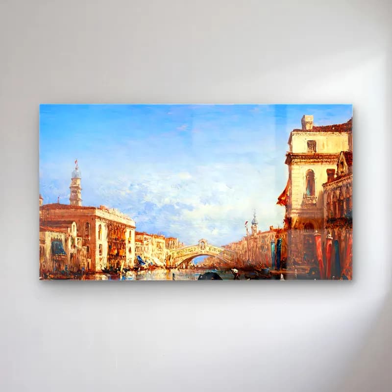 Félix Ziem – The Rialto Bridge, Venice cam tablo — Félix Ziem – The Rialto Bridge, Venice — empresyonist venedik kanalları