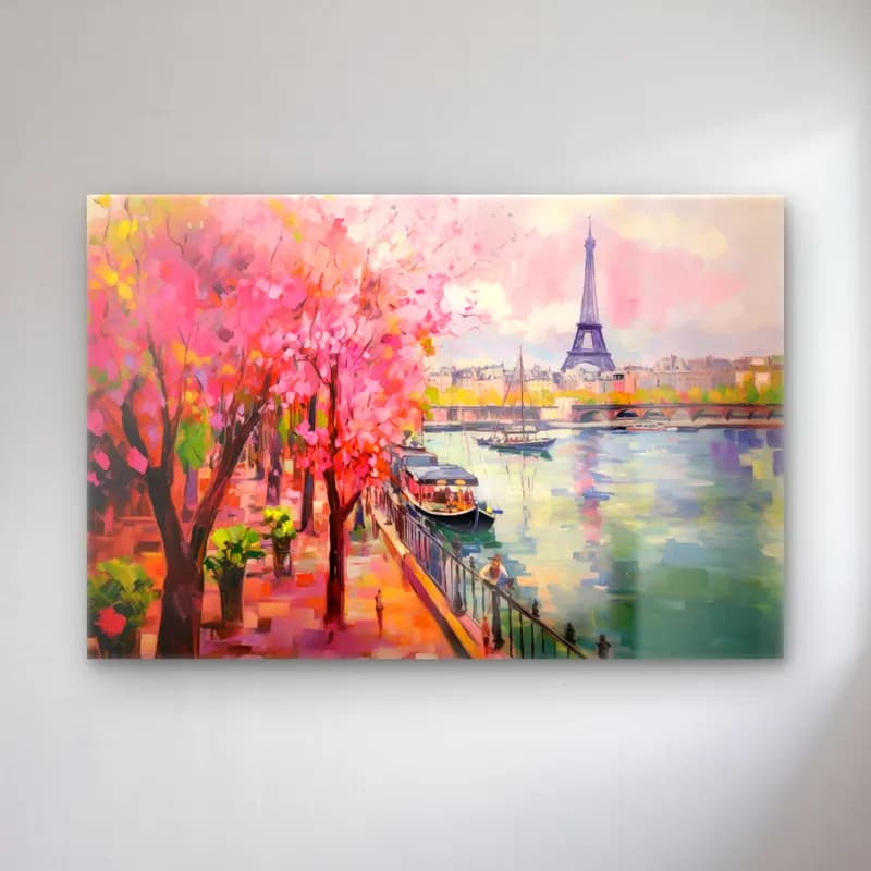 Empresyonist Paris ve Eyfel Kulesi No. 4 cam tablo — Empresyonist Paris ve Eyfel Kulesi No. 4 — empresyonist paris ve eyfel kulesi