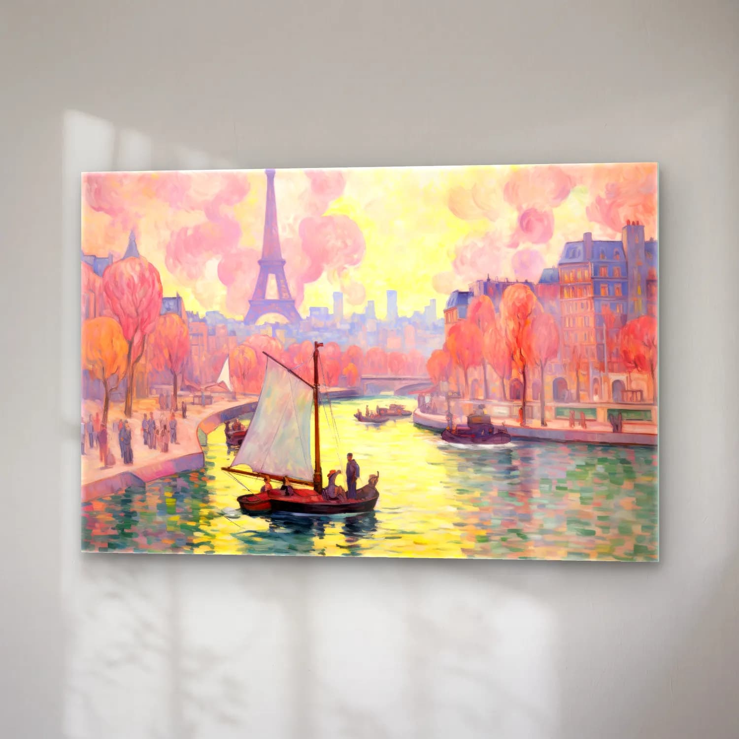 Empresyonist Paris ve Eyfel Kulesi No. 7 cam tablo — sağ açıdan görünüm