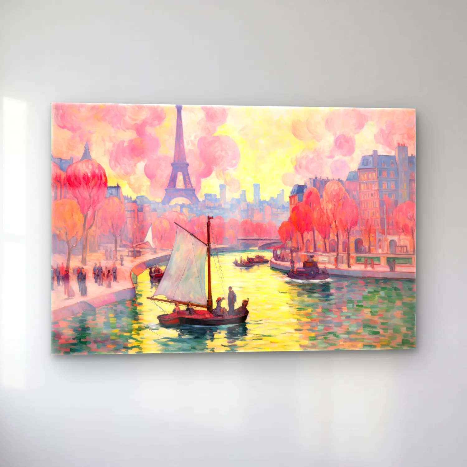 Empresyonist Paris ve Eyfel Kulesi No. 7 cam tablo — sol açıdan görünüm