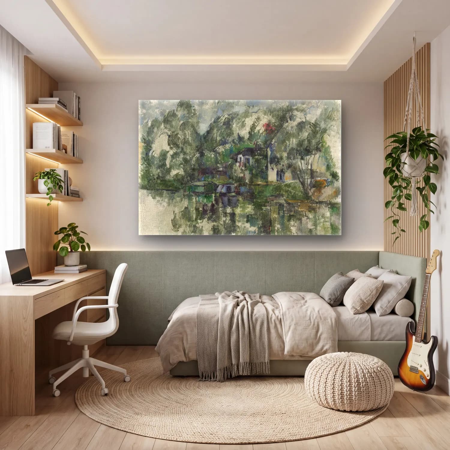 Paul Cezanne – Kırda Nehir cam tablo — genç odasında