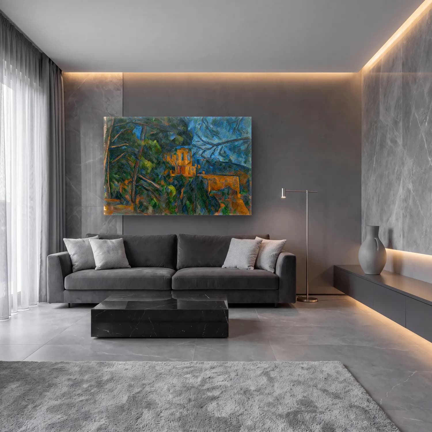 Paul Cezanne – Şato cam tablo — lüks salon duvarında