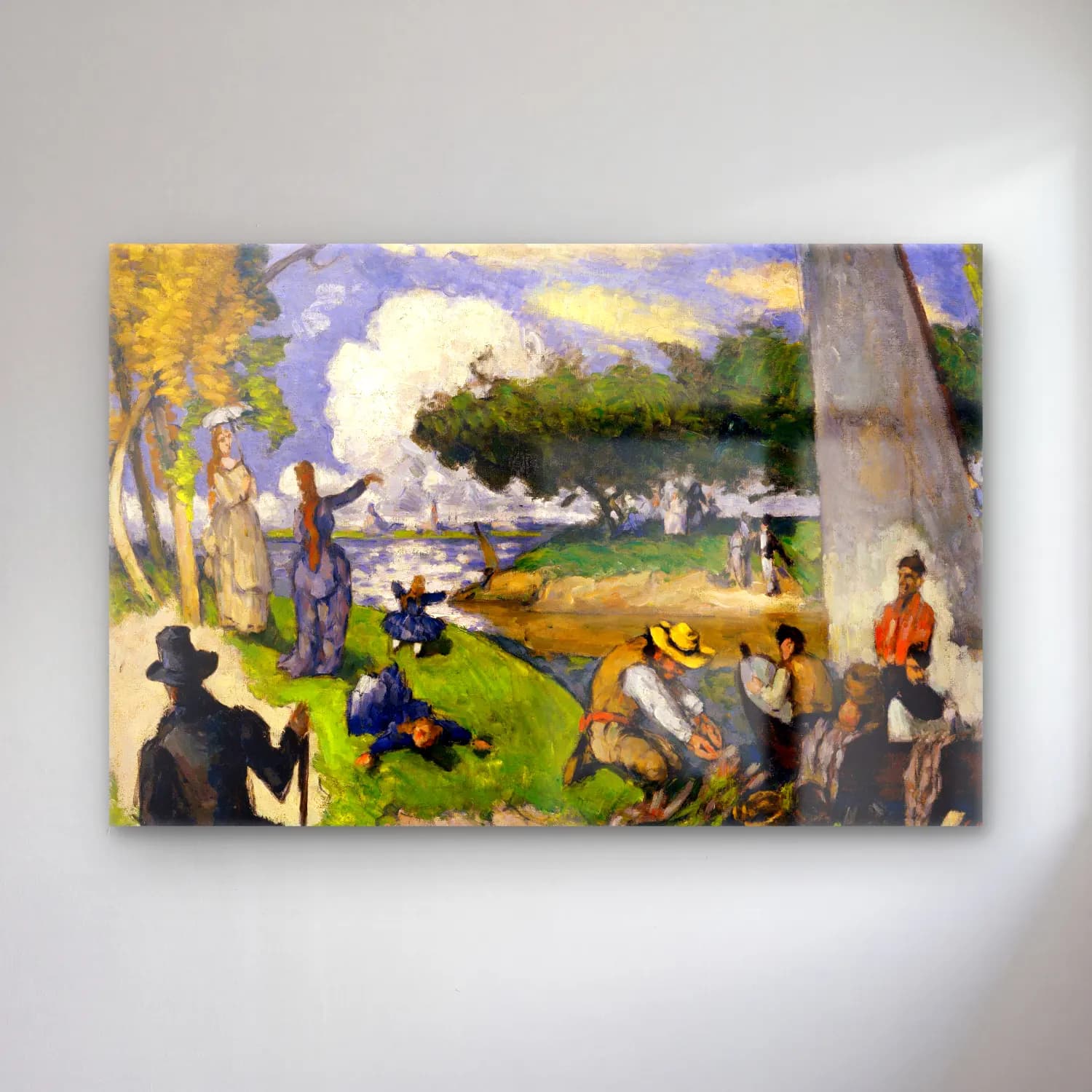 Paul Cezanne – Sahilde İnsanlar cam tablo — Paul Cezanne – Sahilde İnsanlar — empresyonist sahilde i̇nsanlar