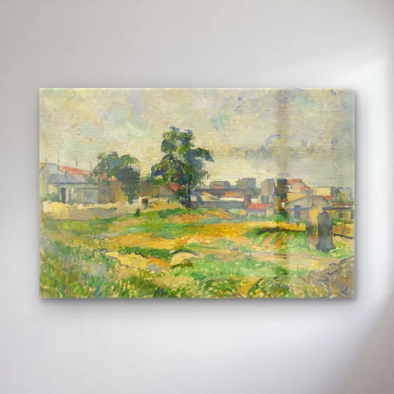 Paul Cezanne – Köy Sokağı cam tablo — Paul Cezanne – Köy Sokağı — empresyonist köy sokağı