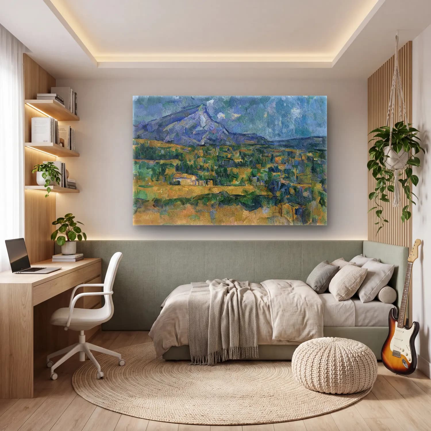 Paul Cezanne – Dağ Manzarası cam tablo — genç odasında