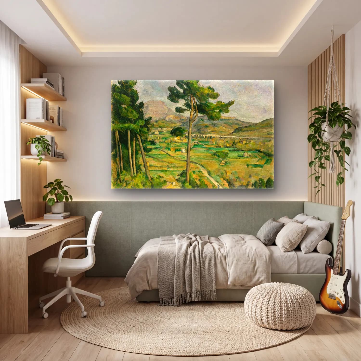Paul Cezanne – Yeşil Tepeler cam tablo — genç odasında