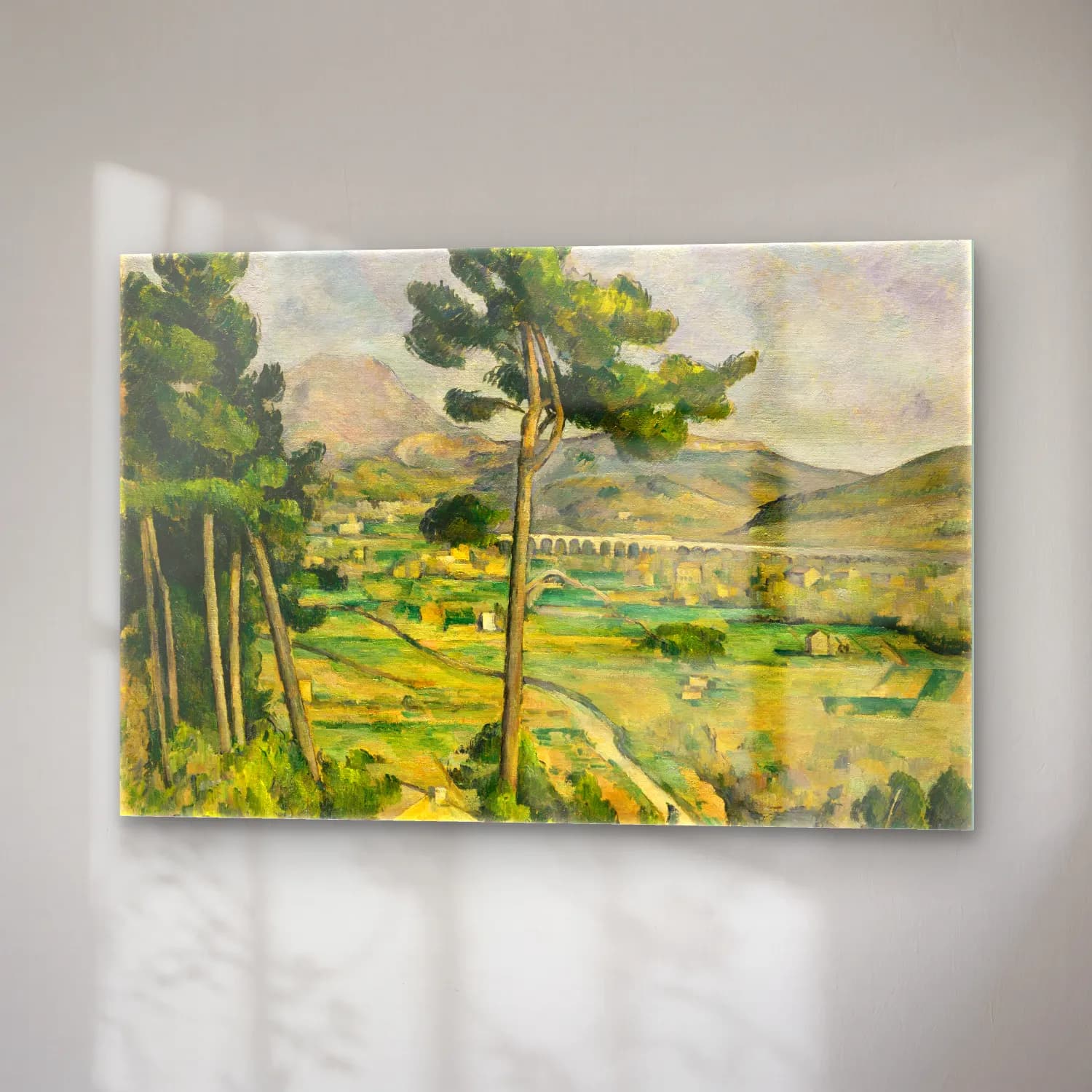 Paul Cezanne – Yeşil Tepeler cam tablo — sağ açıdan görünüm