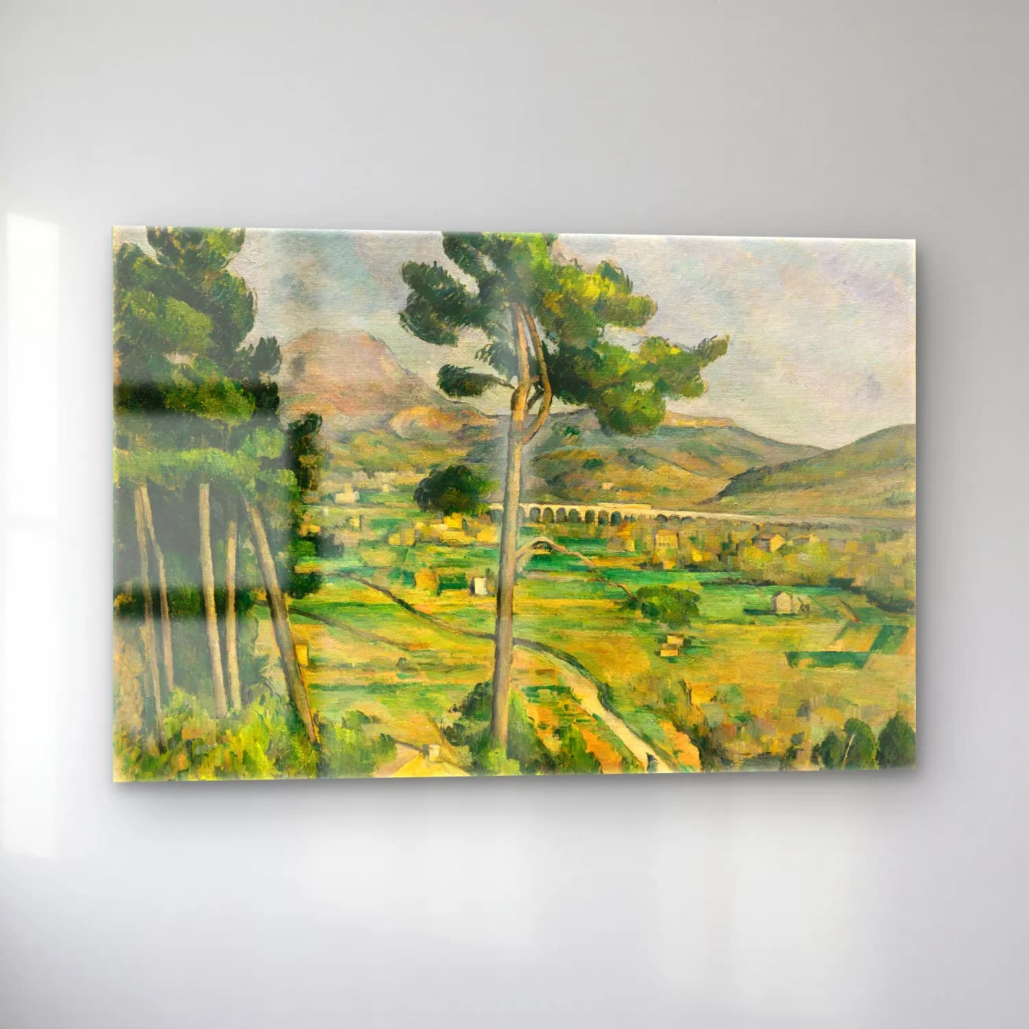 Paul Cezanne – Yeşil Tepeler cam tablo — sol açıdan görünüm