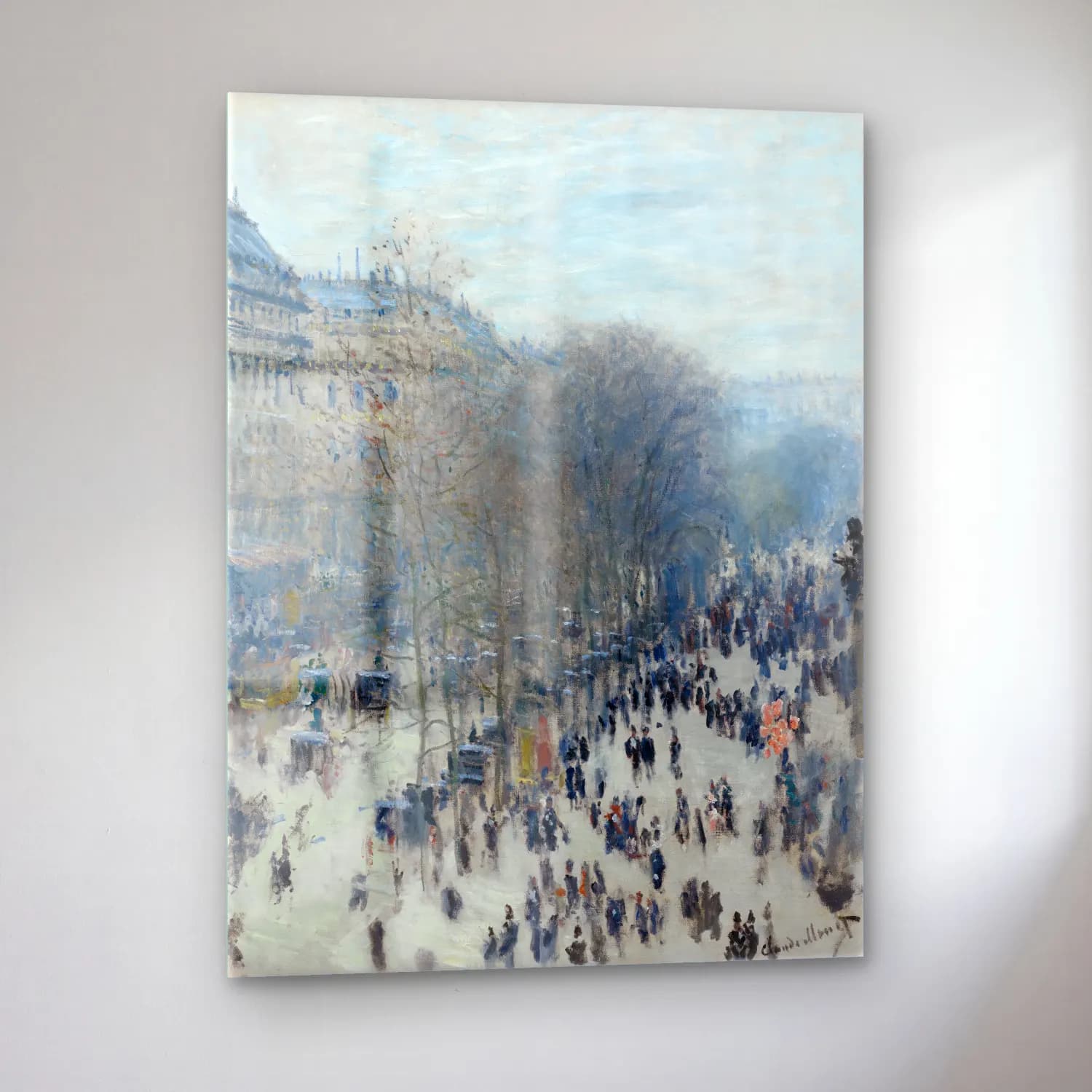 Claude Monet – Kalabalık Cadde cam tablo — sol açıdan görünüm