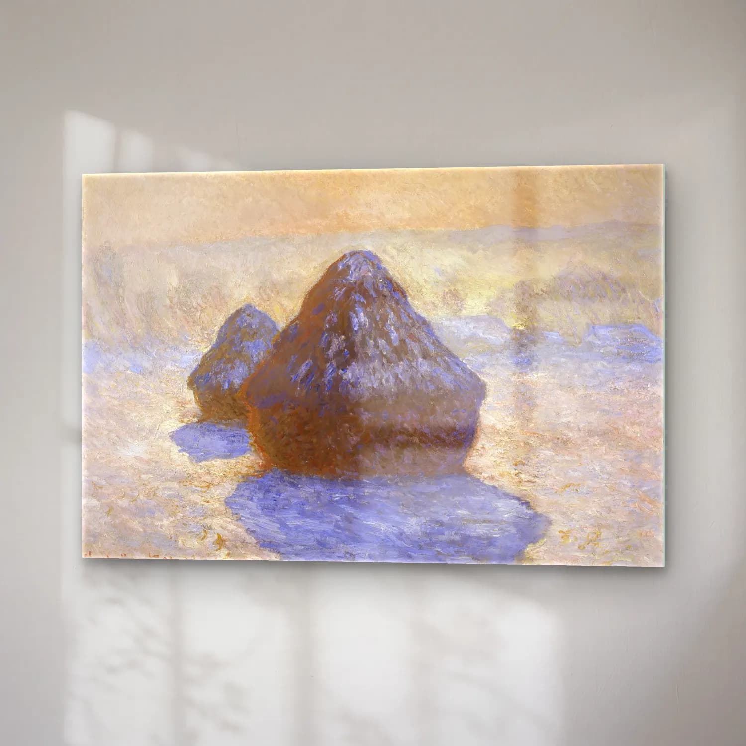 Claude Monet – Renk Alanları cam tablo — sağ açıdan görünüm