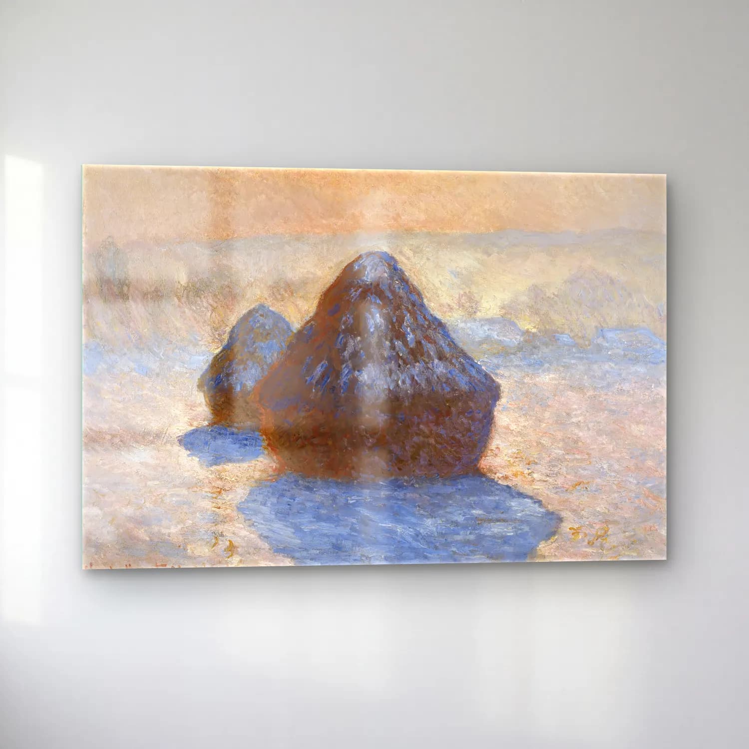 Claude Monet – Renk Alanları cam tablo — sol açıdan görünüm