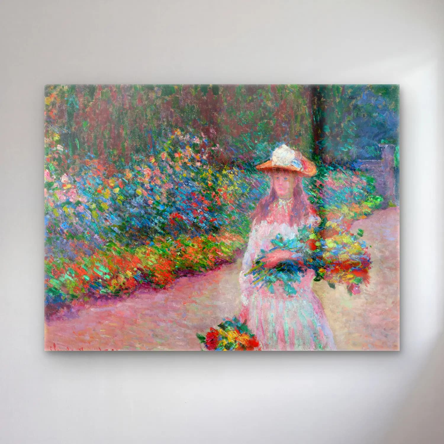 Claude Monet – Çiçek Bahçesi cam tablo — Claude Monet – Çiçek Bahçesi — empresyonist çiçek bahçesi