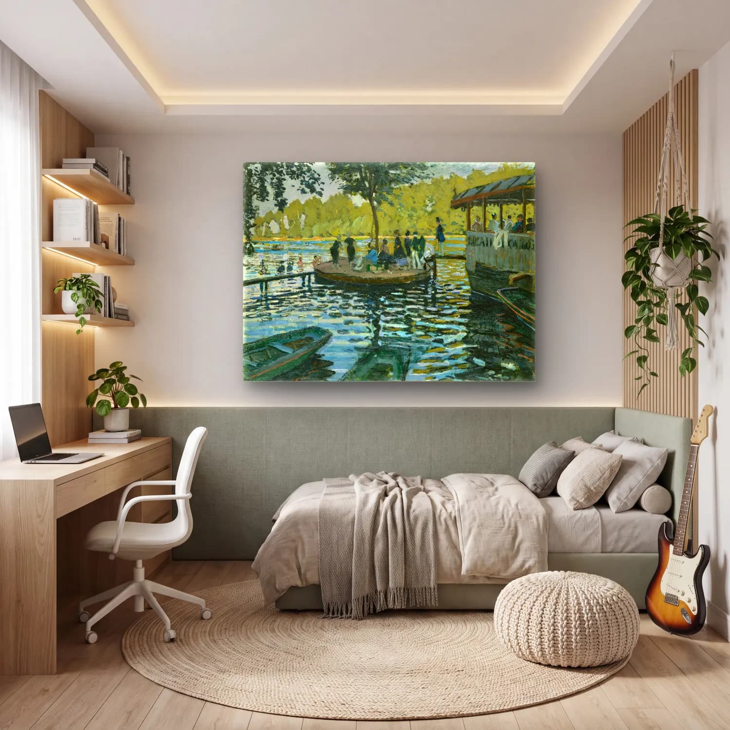Claude Monet – Liman ve Tekneler cam tablo — genç odasında