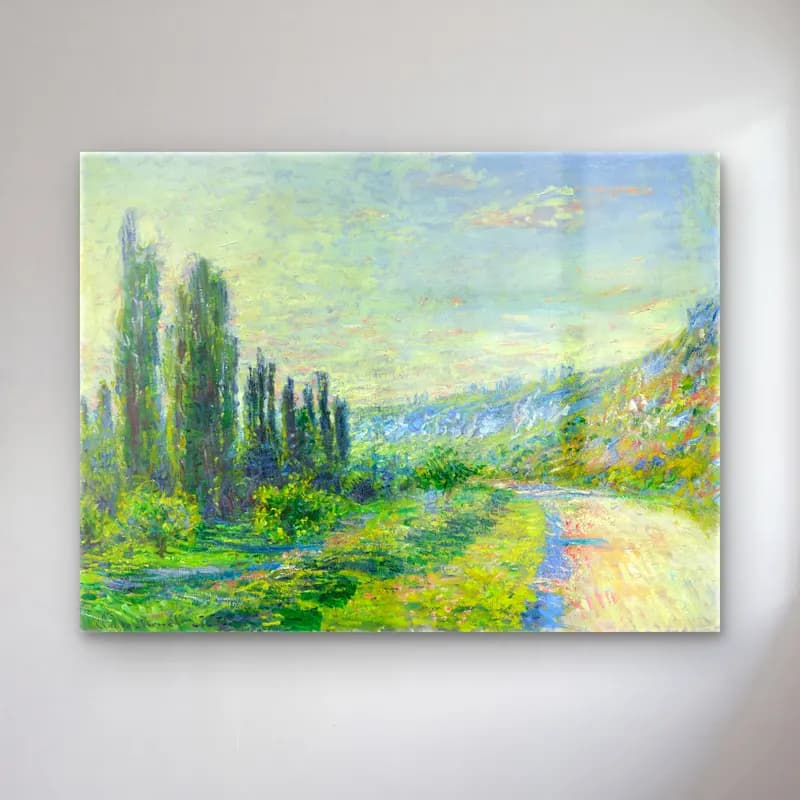 Claude Monet – Yeşil Tepeler cam tablo — Claude Monet – Yeşil Tepeler — empresyonist yeşil tepeler