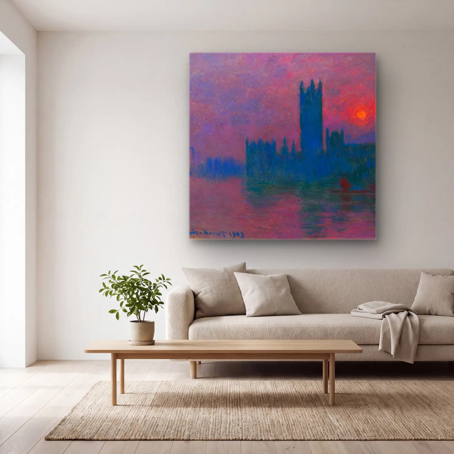 Claude Monet – Londra cam tablo — açık renk salonda
