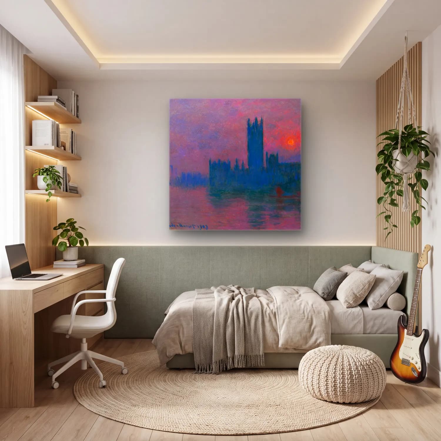 Claude Monet – Londra cam tablo — genç odasında