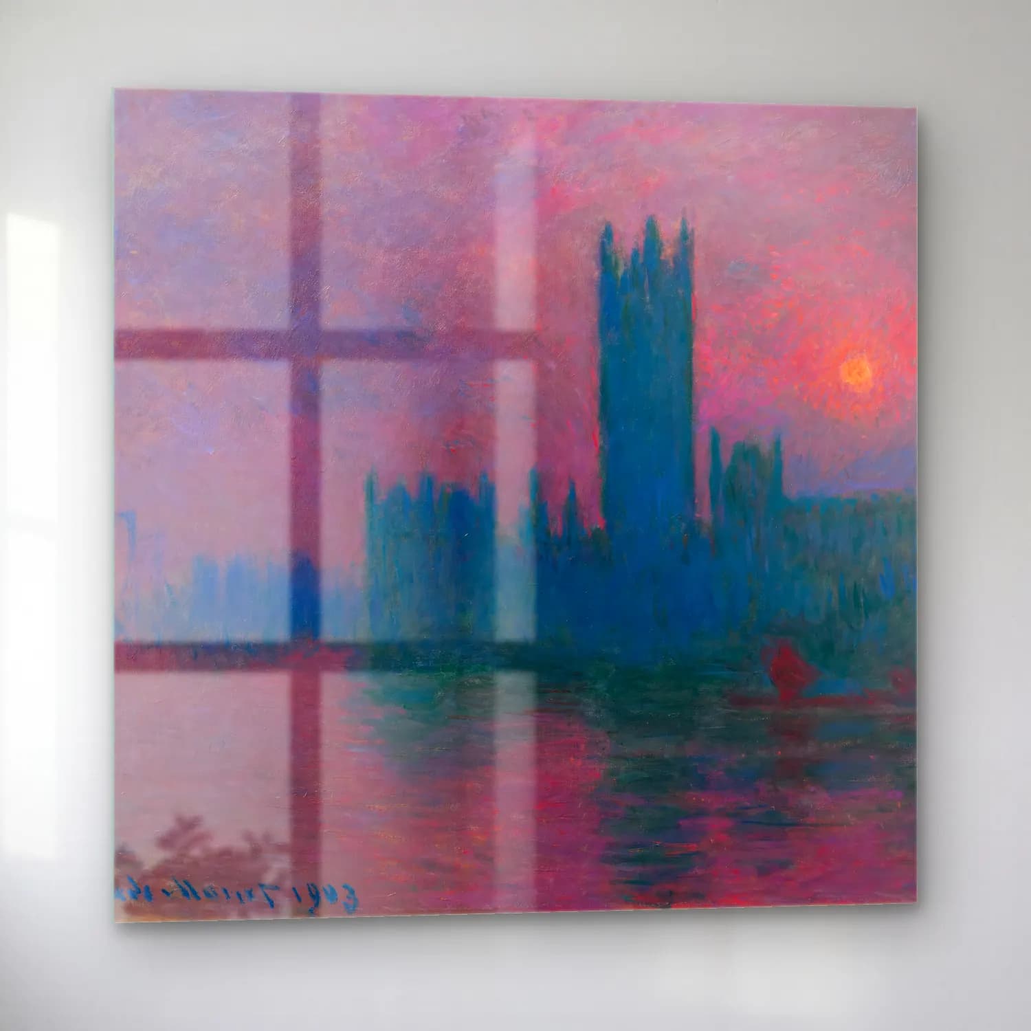 Claude Monet – Londra cam tablo — sol açıdan görünüm