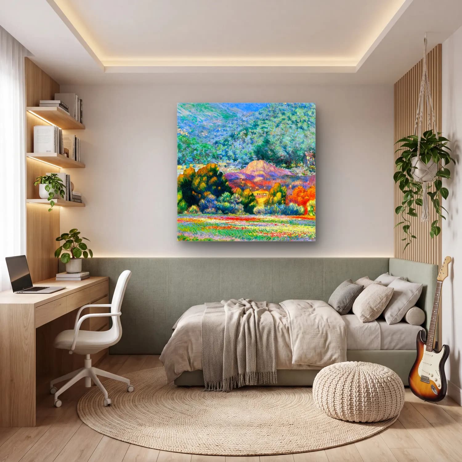 Claude Monet – Gelincik Tarlası cam tablo — genç odasında