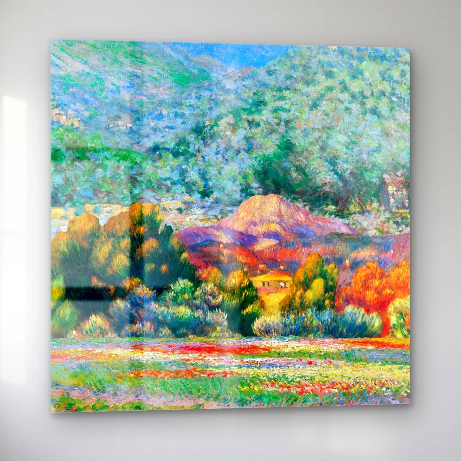 Claude Monet – Gelincik Tarlası cam tablo — sol açıdan görünüm