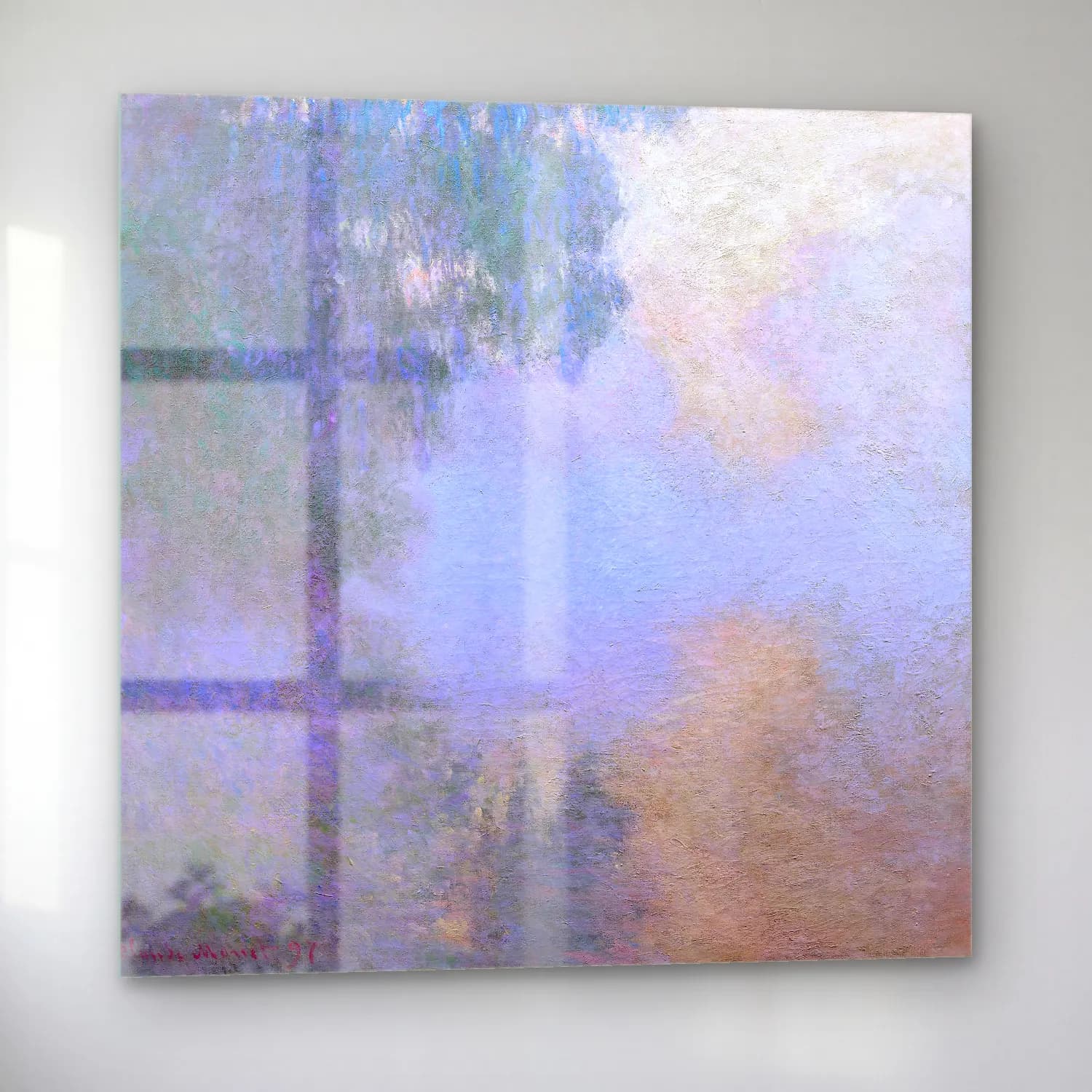 Claude Monet – Bulutlu Gökyüzü cam tablo — sol açıdan görünüm