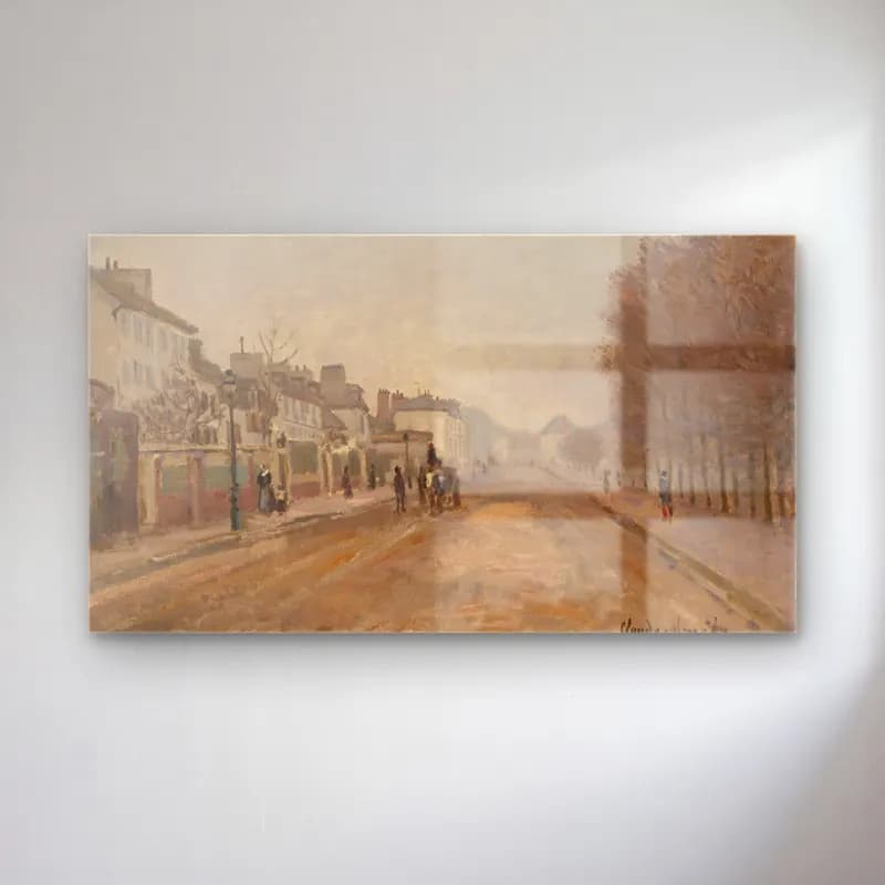 Claude Monet – Köy Sokağı cam tablo — Claude Monet – Köy Sokağı — empresyonist köy sokağı