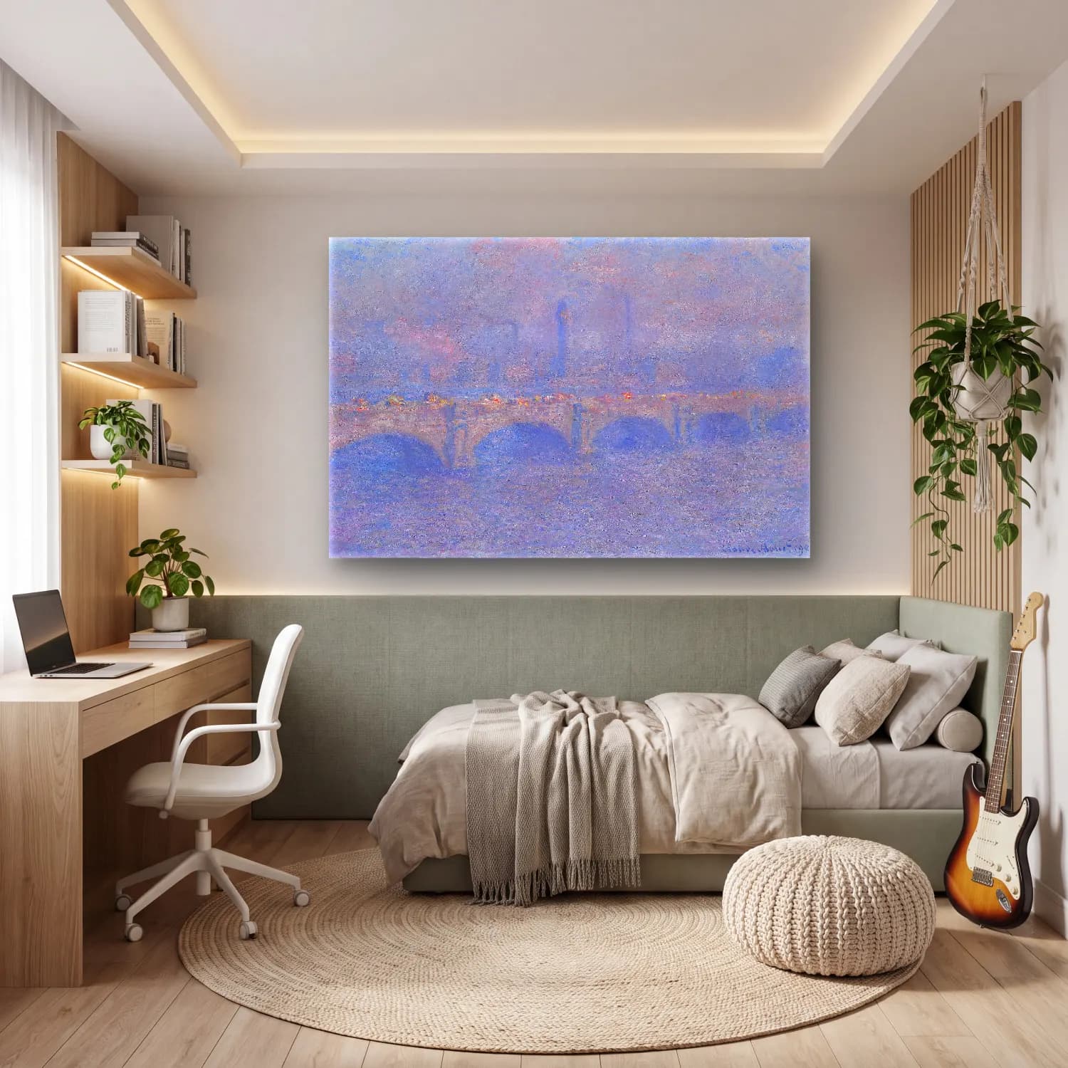 Claude Monet – Köprü cam tablo — genç odasında