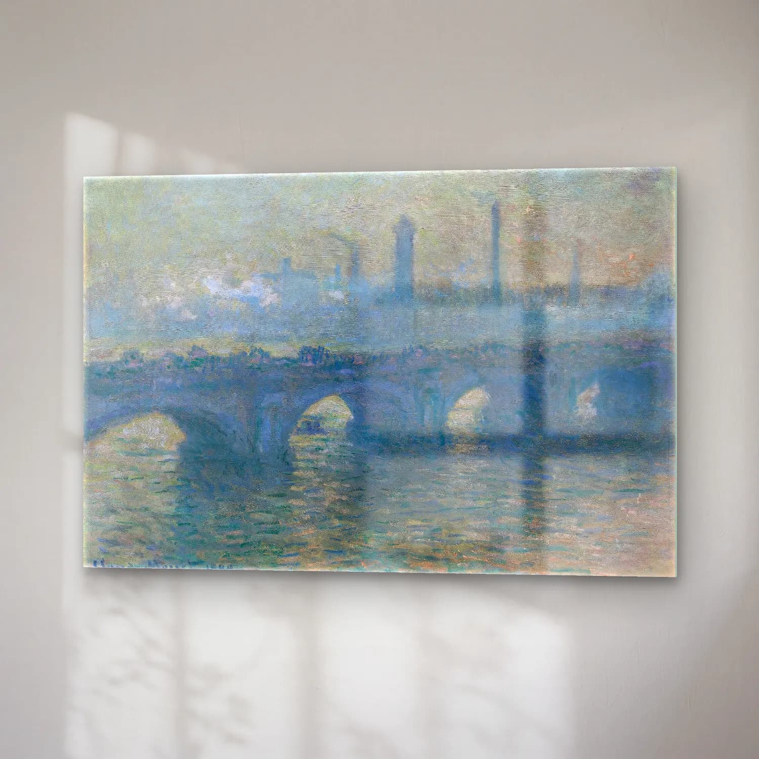Claude Monet – Köprü – Mavi Tonlar cam tablo — sağ açıdan görünüm