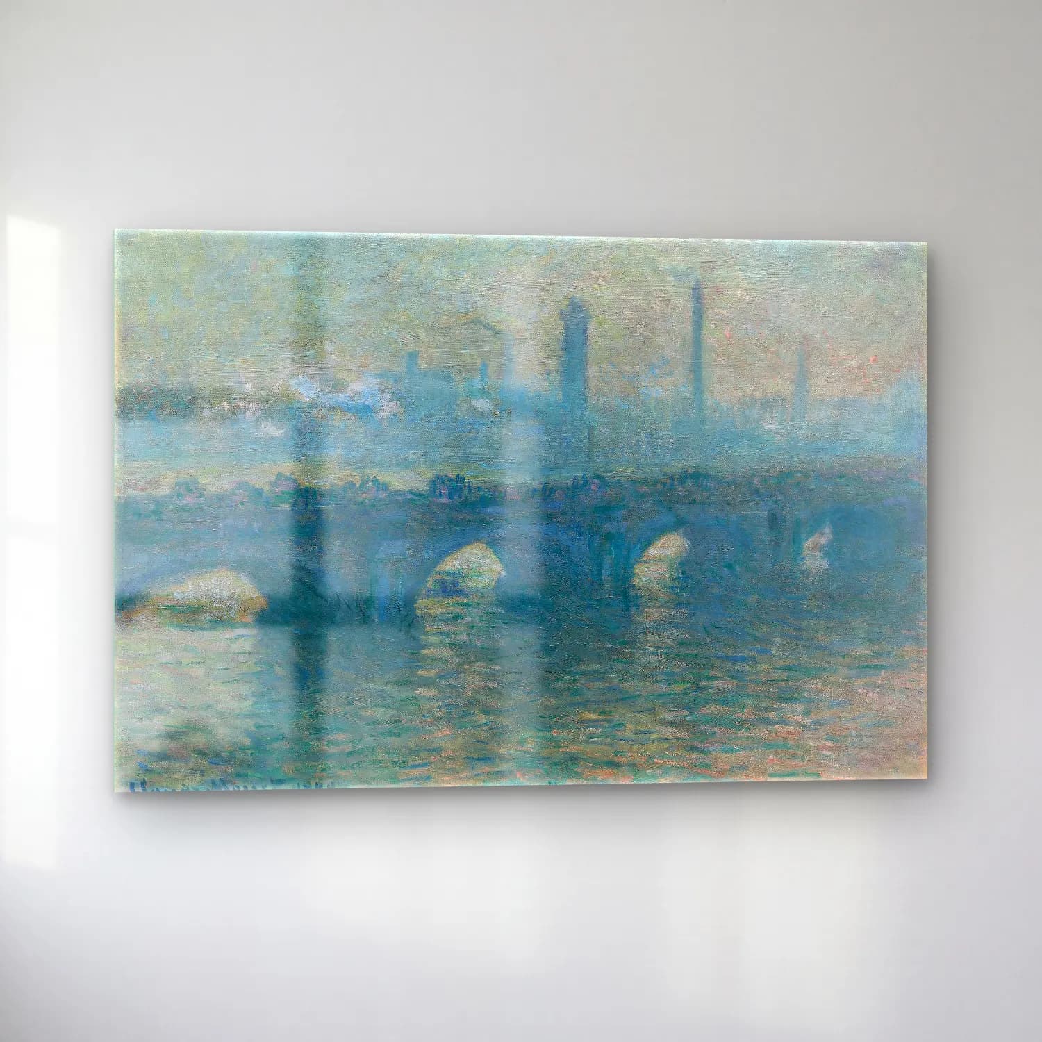 Claude Monet – Köprü – Mavi Tonlar cam tablo — sol açıdan görünüm