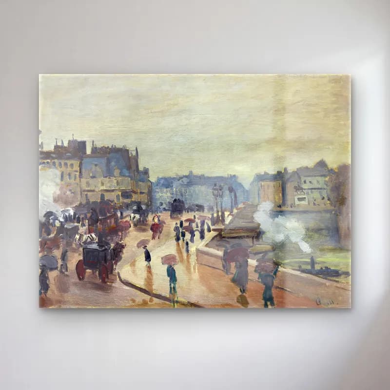 Claude Monet – Liman ve Tekneler – Bej Tonlar cam tablo — Claude Monet – Liman ve Tekneler – Bej Tonlar — empresyonist liman ve tekneler