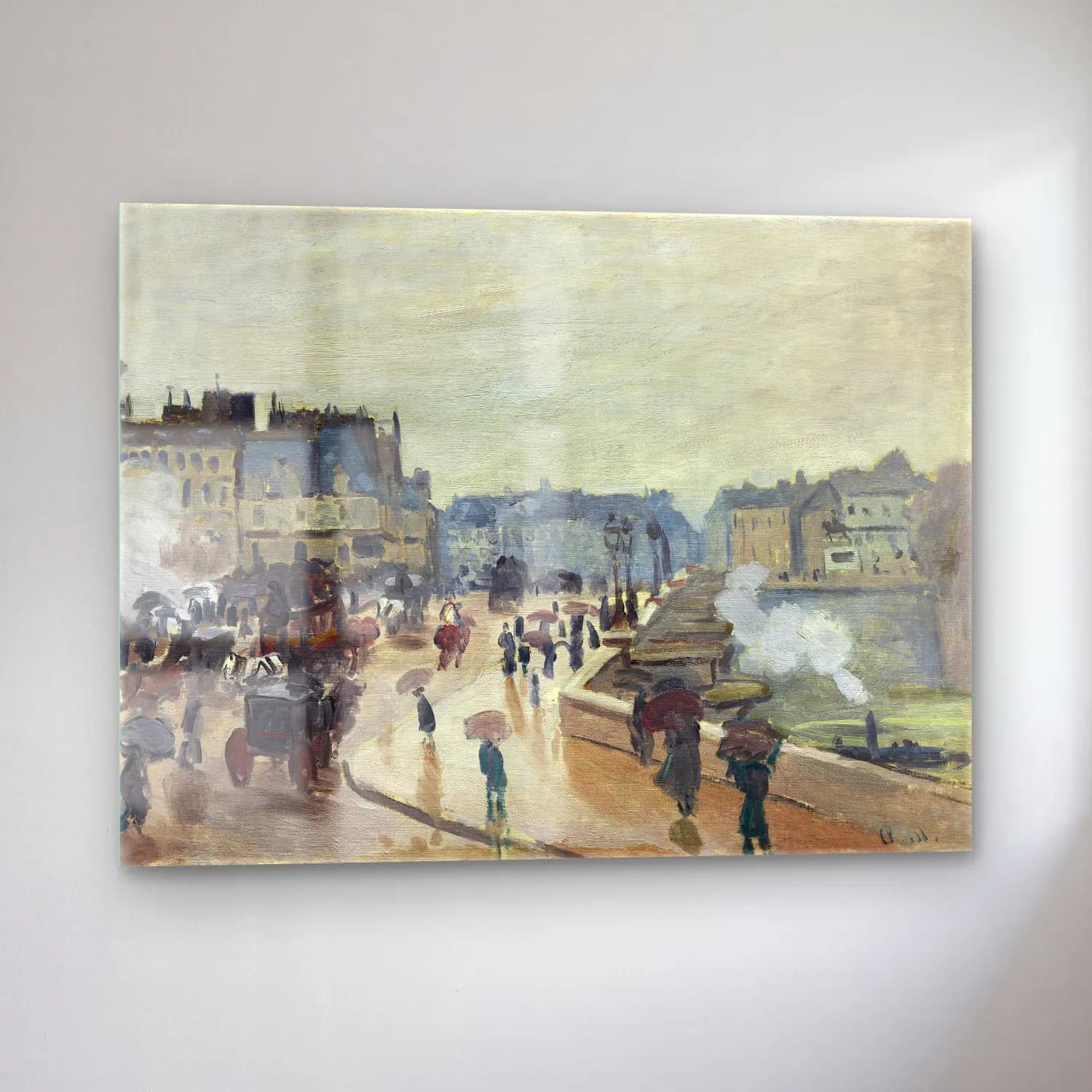 Claude Monet – Liman ve Tekneler – Bej Tonlar cam tablo — sol açıdan görünüm