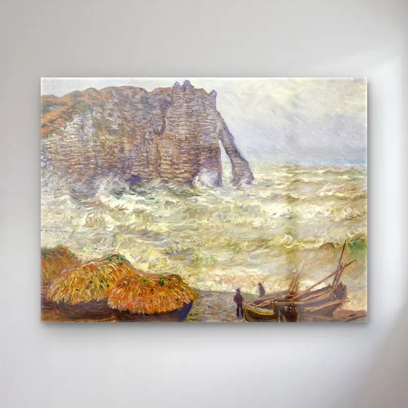 Claude Monet – Fırtınalı Denizde Gemi cam tablo — Claude Monet – Fırtınalı Denizde Gemi — empresyonist fırtınalı denizde gemi