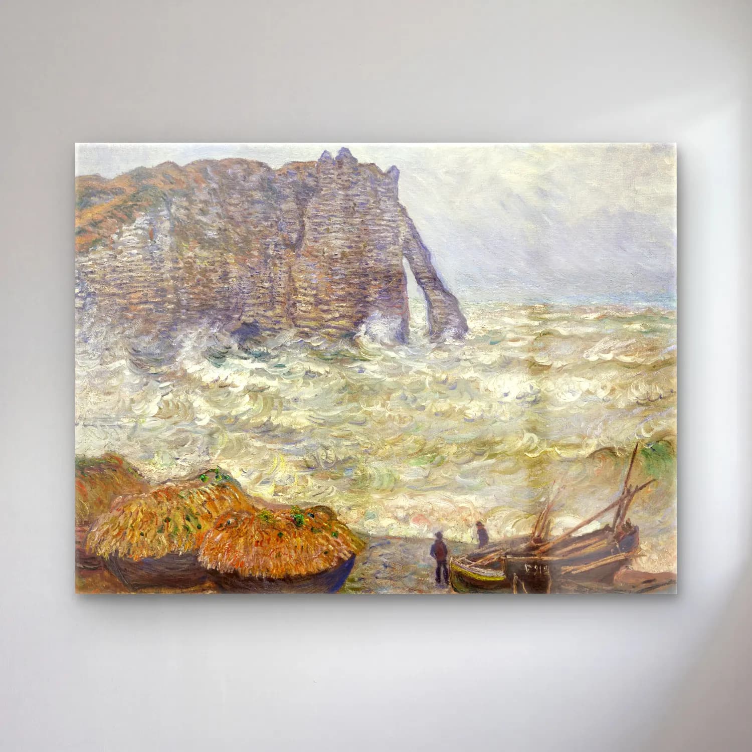 Claude Monet – Fırtınalı Denizde Gemi cam tablo — Claude Monet – Fırtınalı Denizde Gemi — empresyonist fırtınalı denizde gemi