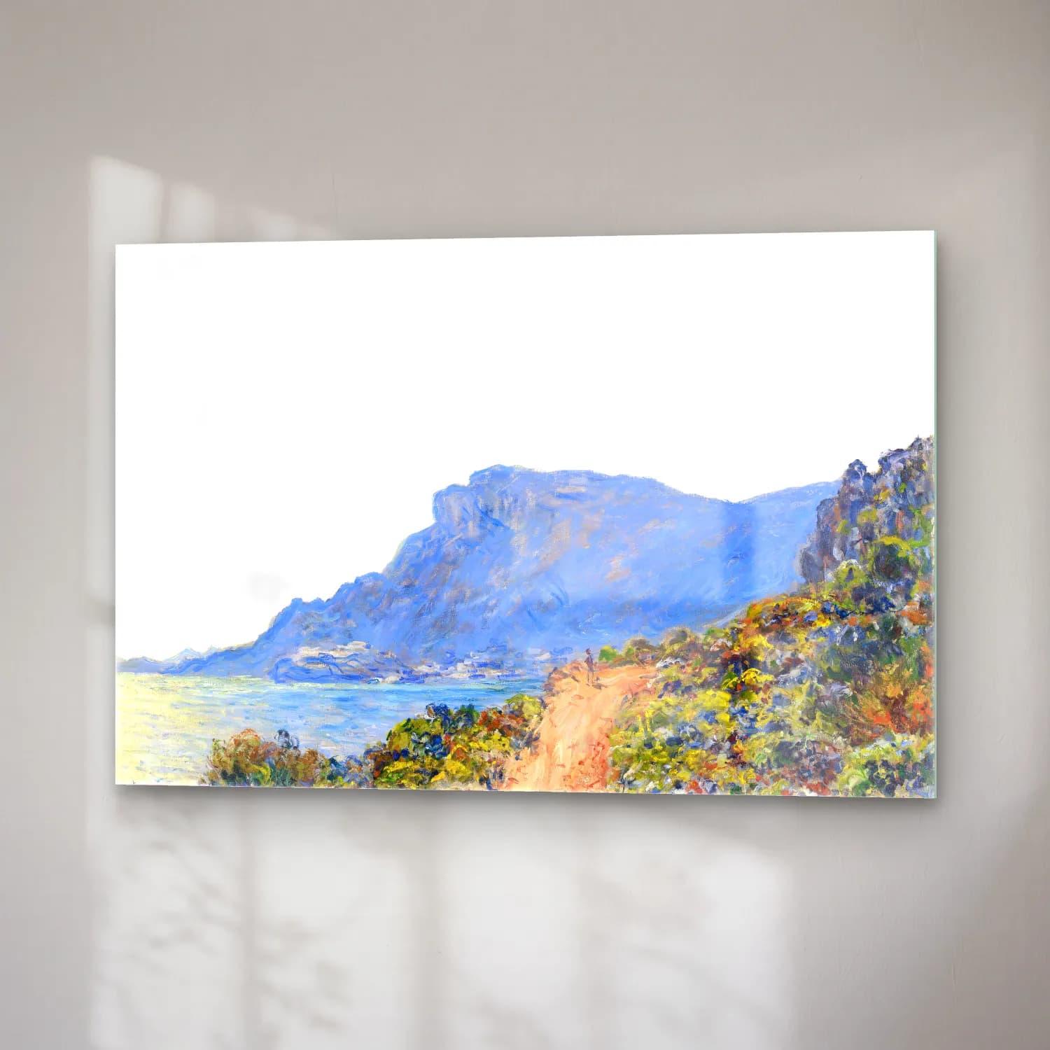 Claude Monet – İtalyan Sahili – Pastel Tonlar cam tablo — sağ açıdan görünüm