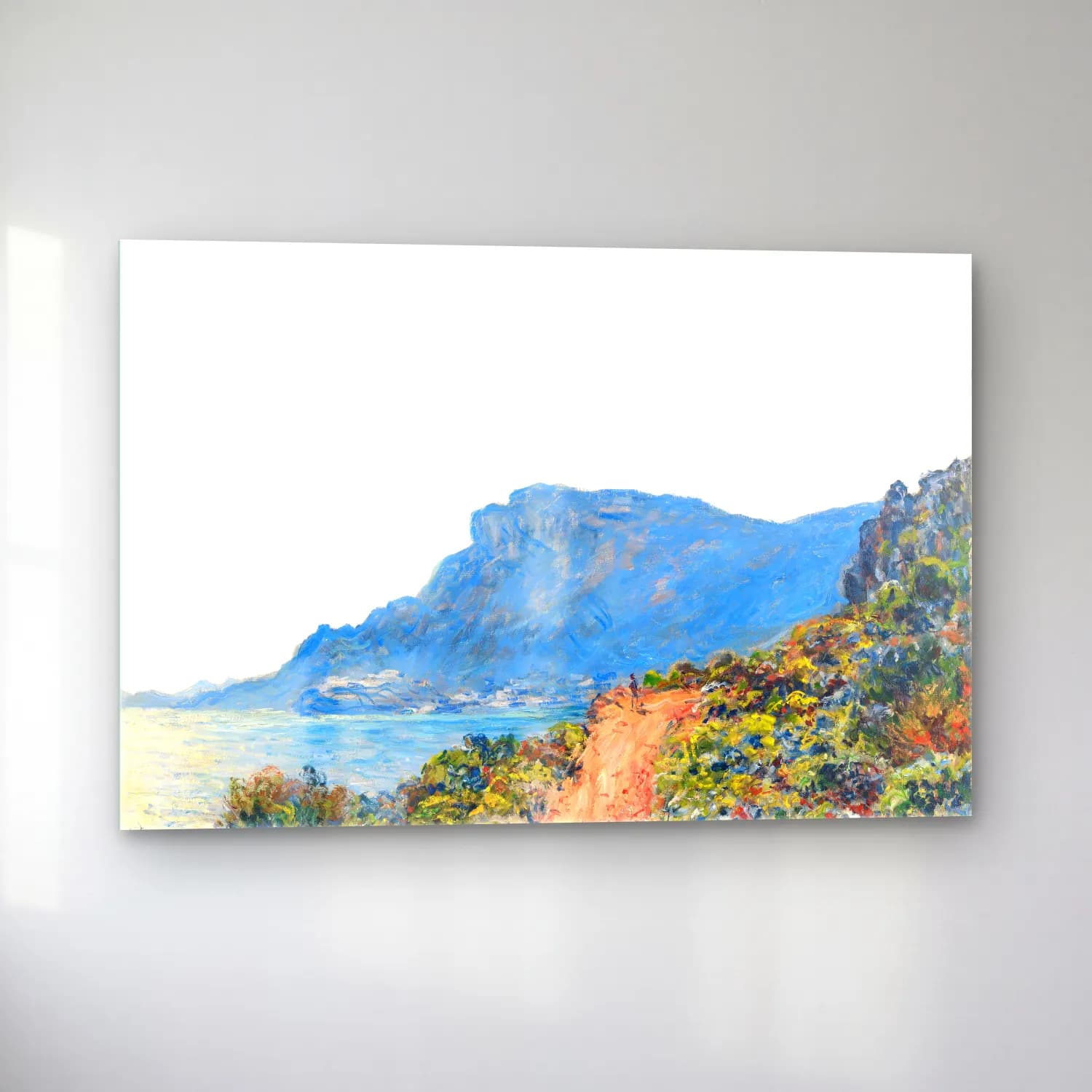 Claude Monet – İtalyan Sahili – Pastel Tonlar cam tablo — sol açıdan görünüm