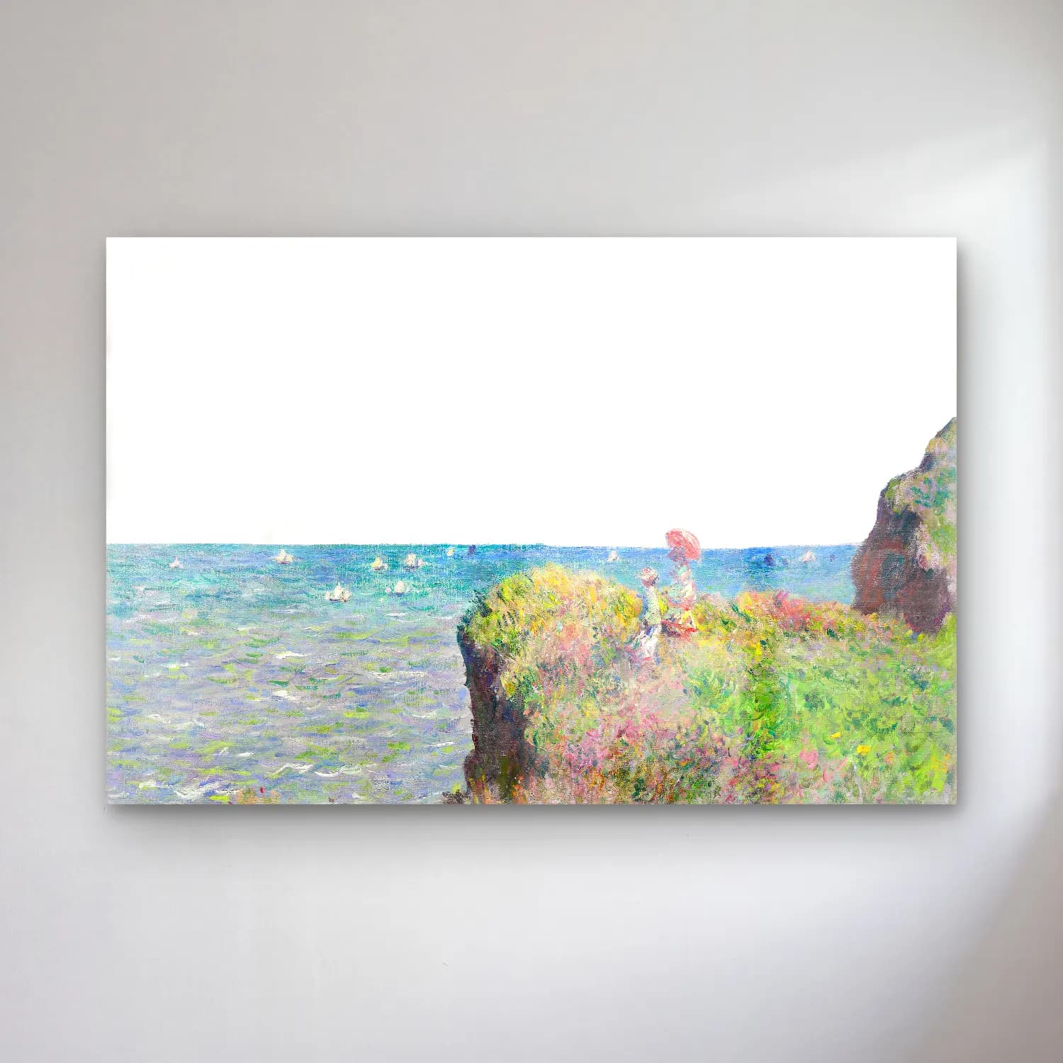 Claude Monet – Sahilde İnsanlar cam tablo — Claude Monet – Sahilde İnsanlar — empresyonist sahilde i̇nsanlar