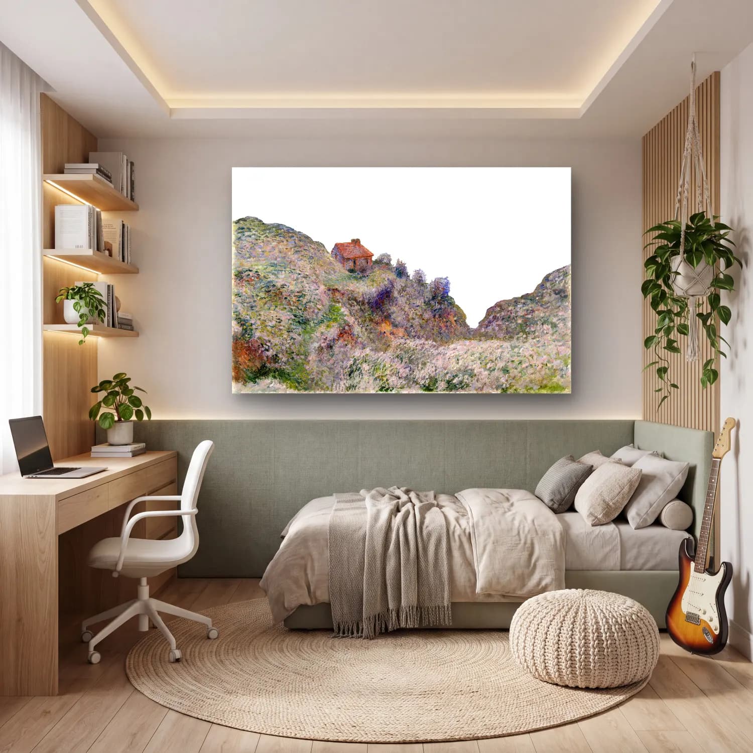 Claude Monet – Kır Evi cam tablo — genç odasında