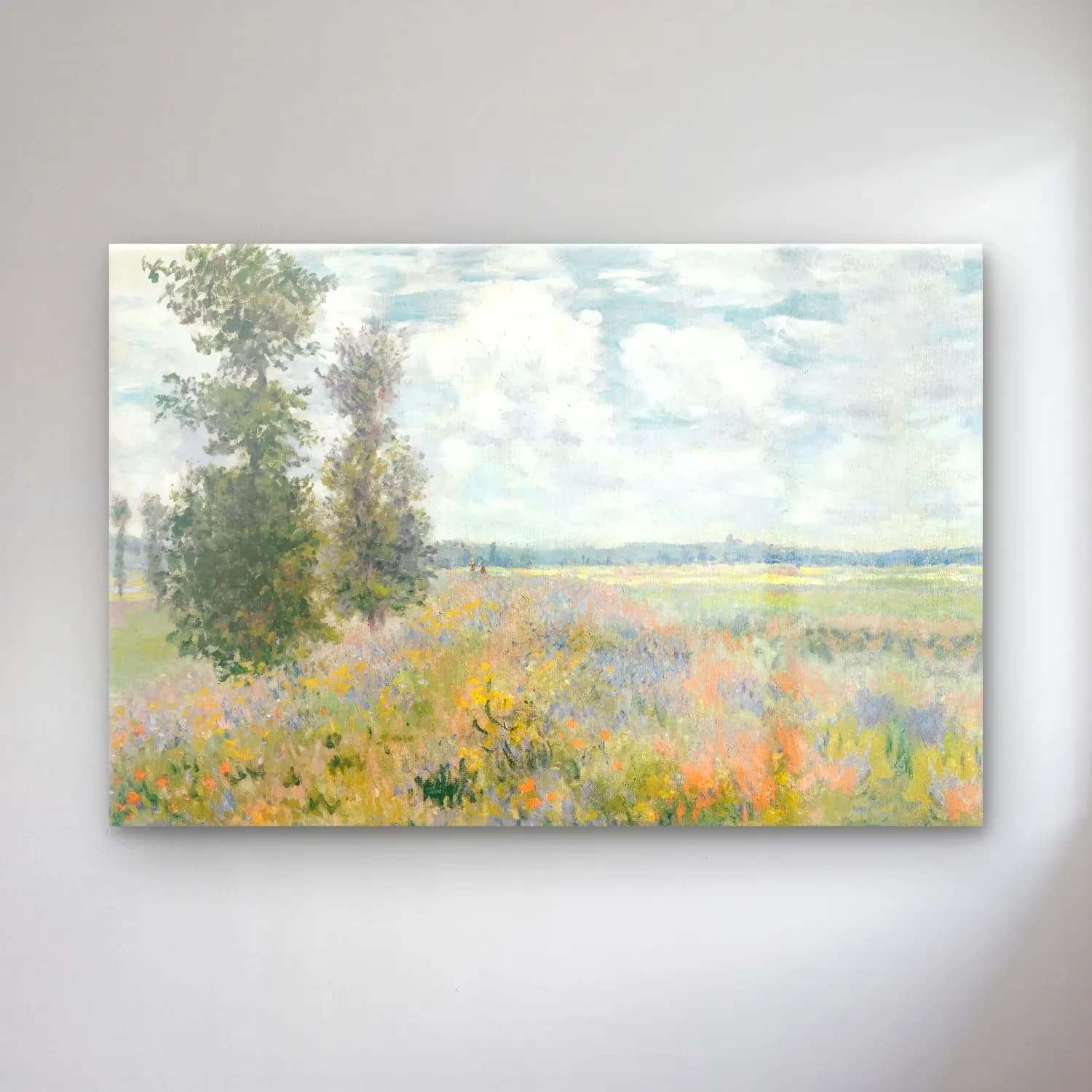 Claude Monet – Gelincik Tarlası – Pastel Tonlar cam tablo — Claude Monet – Gelincik Tarlası – Pastel Tonlar — empresyonist gelincik tarlası
