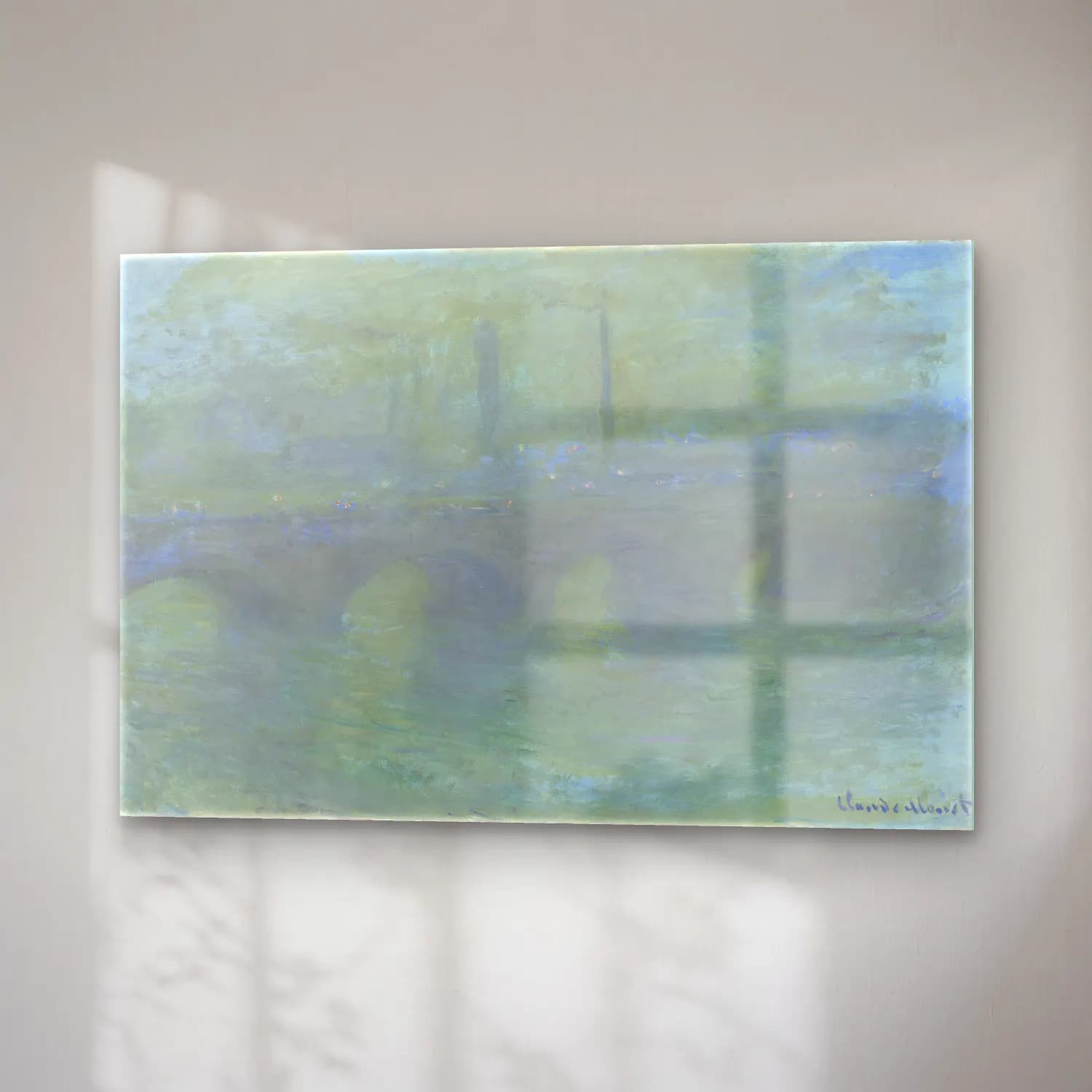 Claude Monet – Köprü – Yeşil Tonlar cam tablo — sağ açıdan görünüm